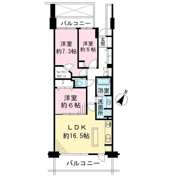 パークシティ弦巻コート・フロント・レジデンスの間取図