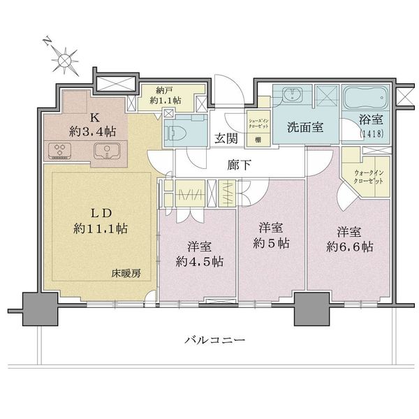 プラウドタワー平井の間取図