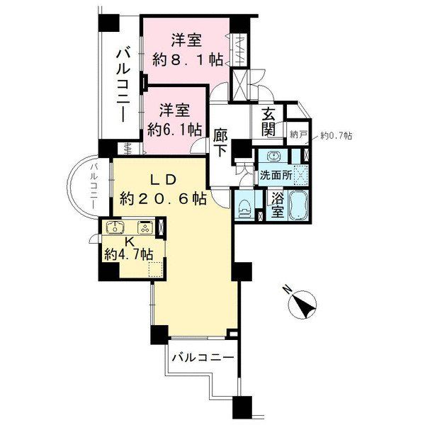 エイ・シティタワーズウエストタワー501号室の間取図