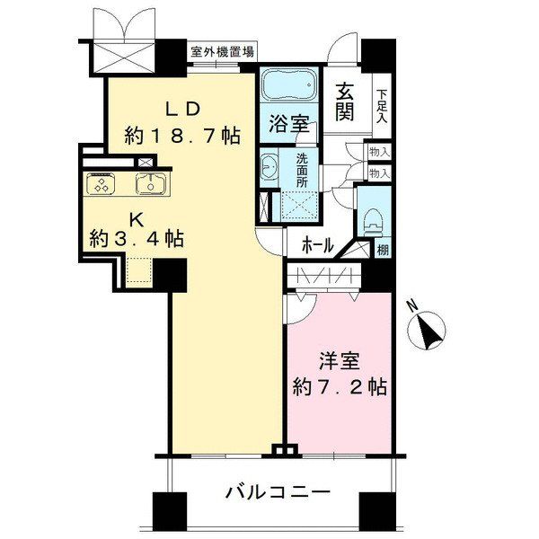 エイ・シティタワーズウエストタワー703号室の間取図