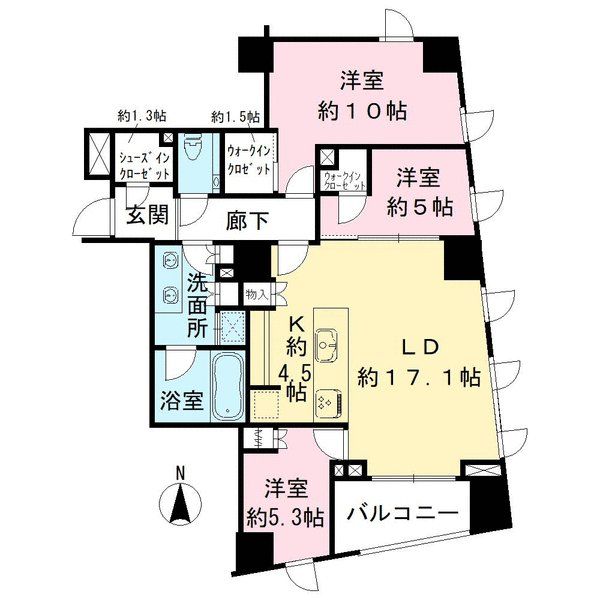 ザ・パークハウス代々木大山の間取図