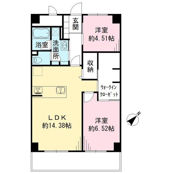東建検見川マンシヨンB棟の間取図