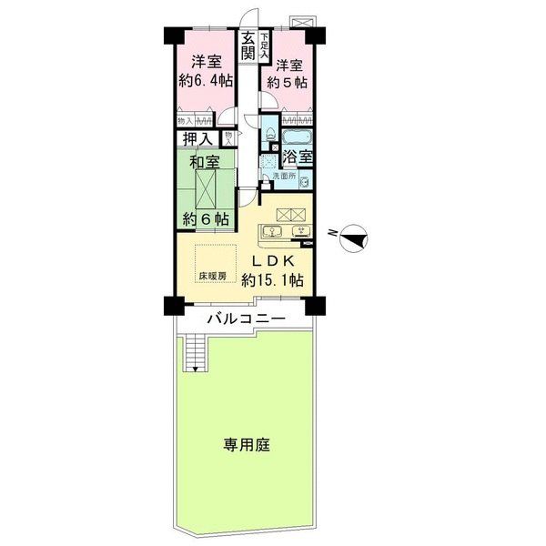 藤和東石切ホームズ見晴らしの丘の間取図