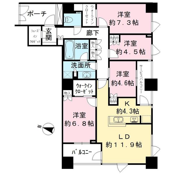 アトラスタワー向ヶ丘遊園の間取図