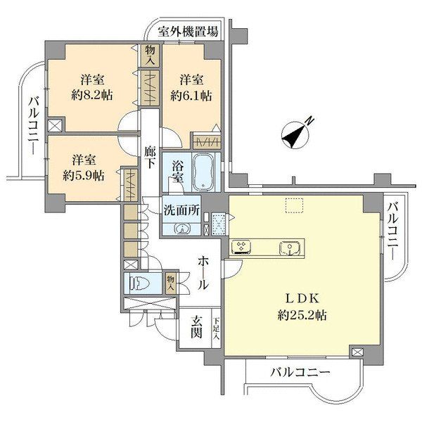 エイ・シティタワーズウエストウィング512号室の間取図
