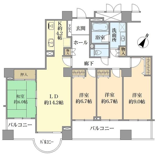 エイ・シティタワーズウエストタワー2004号室の間取図