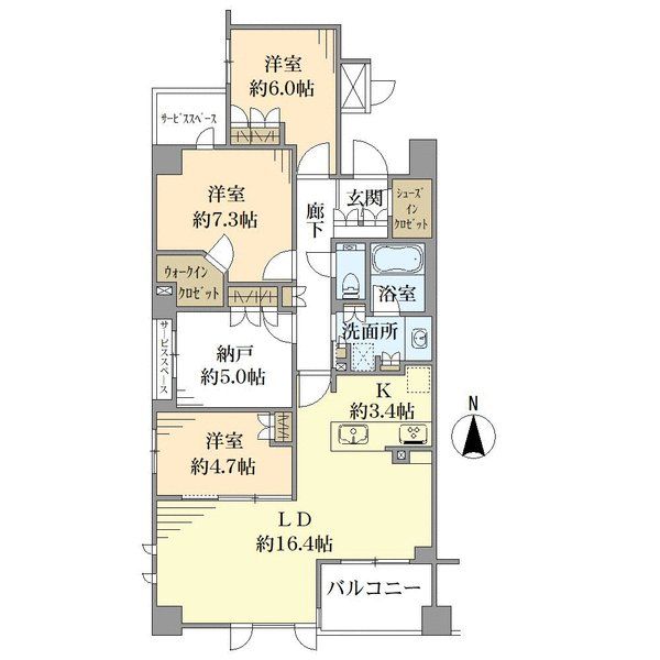 ジオ御所南夷川富小路の間取図