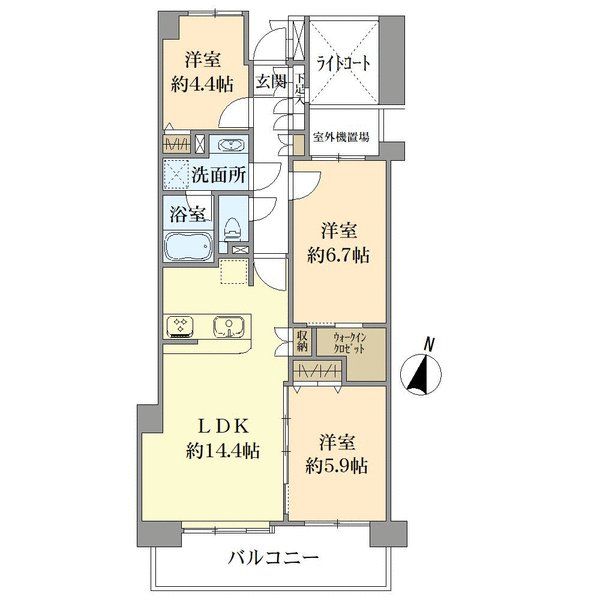 川口パーク・ホームズセンターコートの間取図