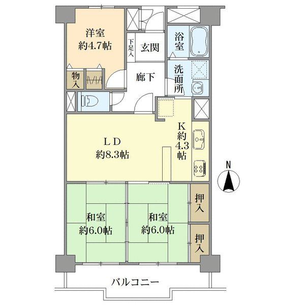 レインボー天塚の間取図