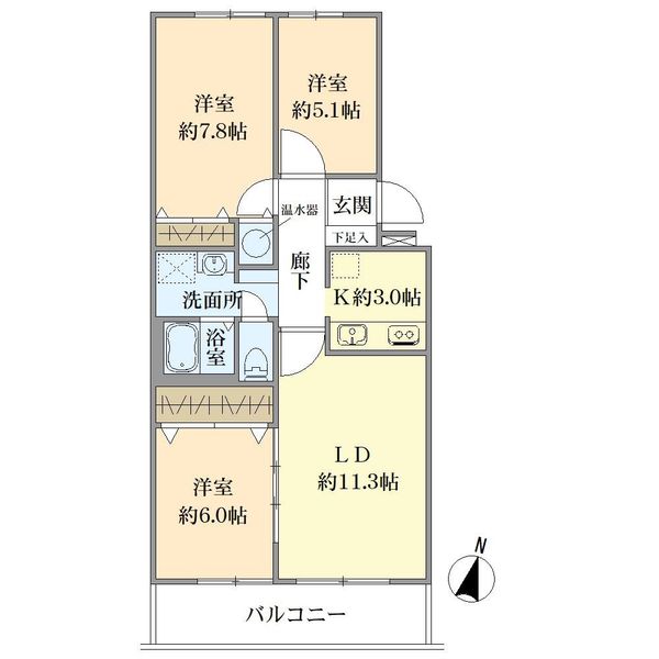 長津田パークハイツの間取図