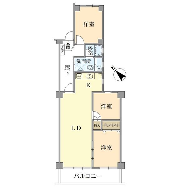 宮前平パームハウスA棟の間取図