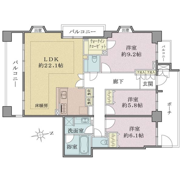 ディアナコート恵比寿の間取図