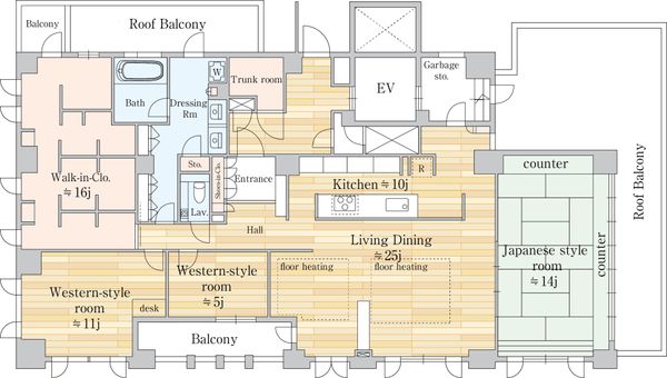 プラネスーペリア　グランジェ住吉本町の間取図