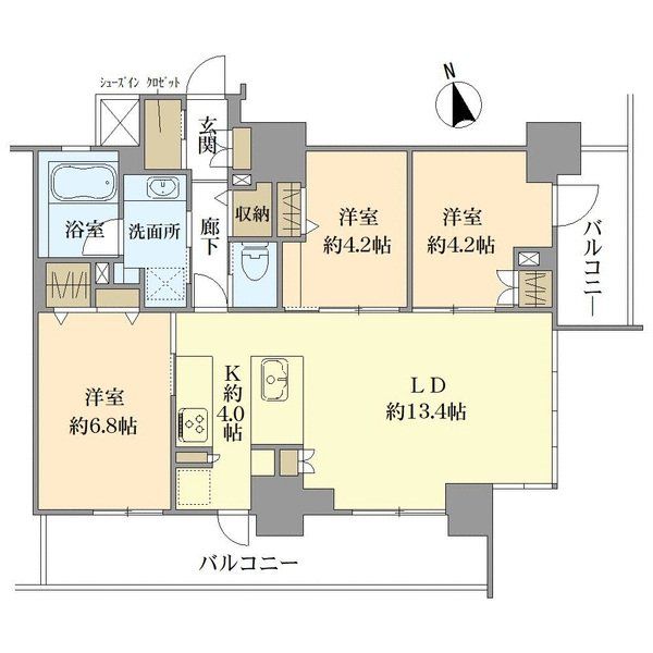 プラウドタワー阿倍野の間取図