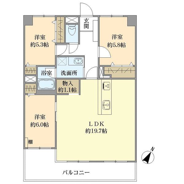 ライオンズマンション春日の間取図
