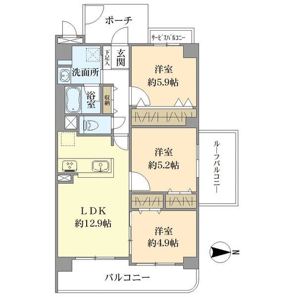 クラウンハイム住吉の間取図