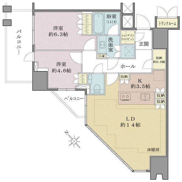 プラウドタワー渋谷の間取図