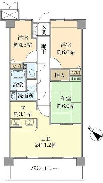 ダイアパレスパークサイド川内の間取図