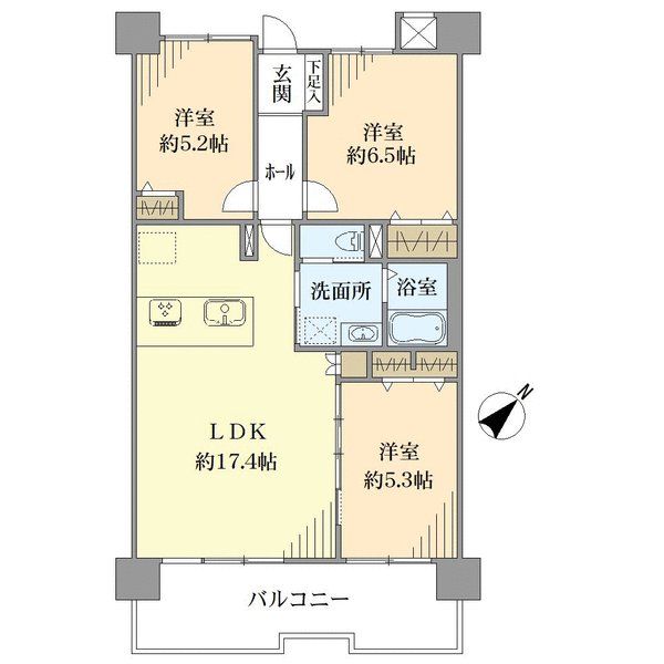 武庫川樹のまち第一第一六号棟の間取図