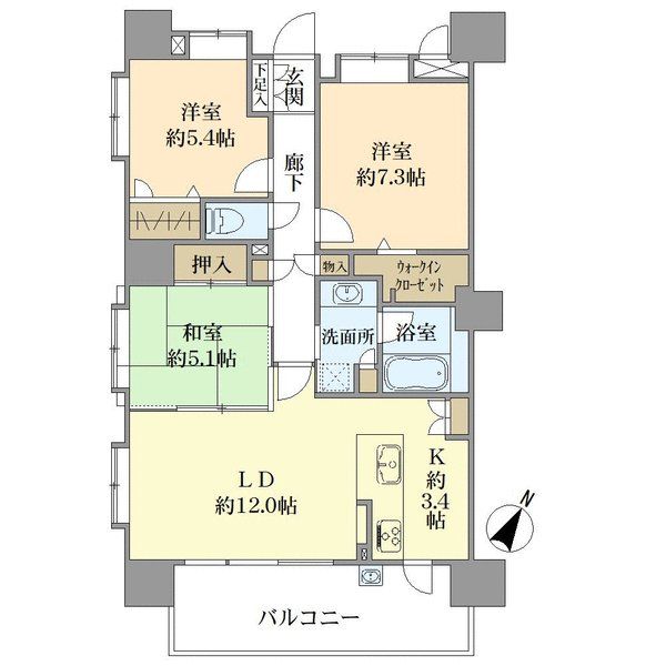 ファーネスト白木原駅前ルクシアの間取図