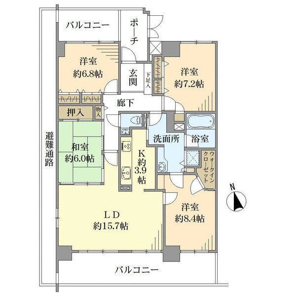 セントポリア四天王寺夕陽丘の間取図