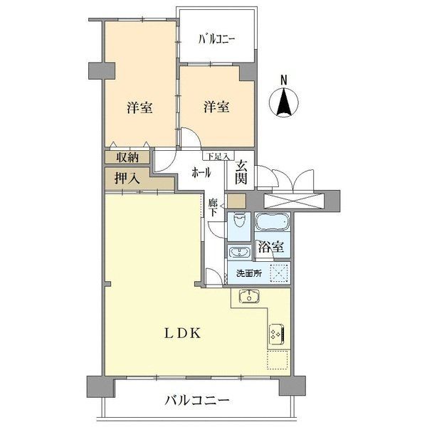 サン伊丹駅前ハイツB棟の間取図