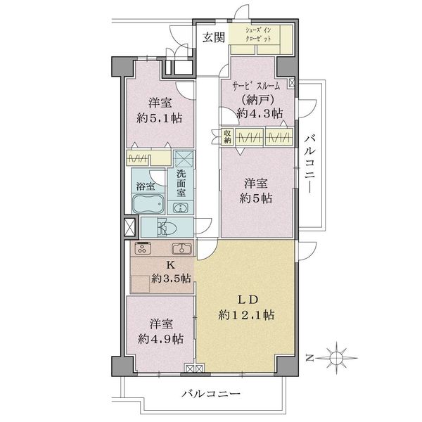 仙台堀公園ハイツの間取図