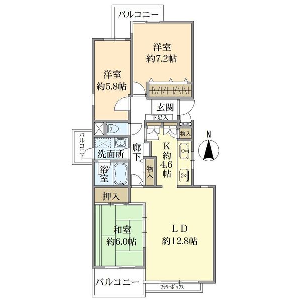 パークシティ溝口K棟の間取図