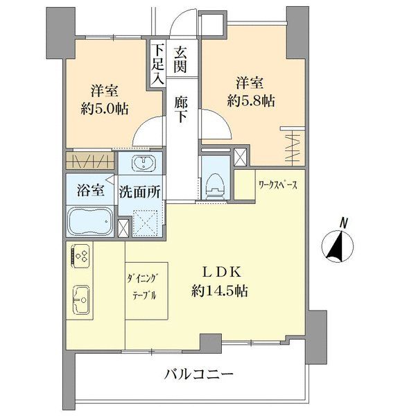 ロマネスク箱崎タワーホームズW棟の間取図