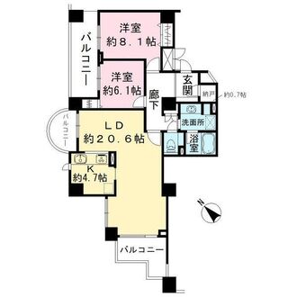 エイ・シティタワーズウエストタワー501号室の間取図