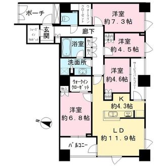アトラスタワー向ヶ丘遊園の間取図