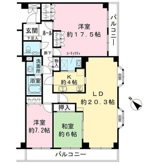 コスモ宮前平エクシードの間取図