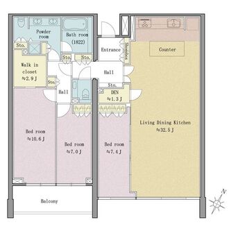 グランドヒルズ三軒茶屋ヒルトップガーデン　ブライトフォートの間取図