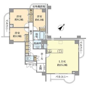 エイ・シティタワーズウエストウィング512号室の間取図