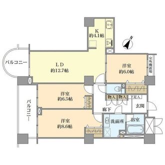 エイ・シティタワーズウエストタワー2002号室の間取図