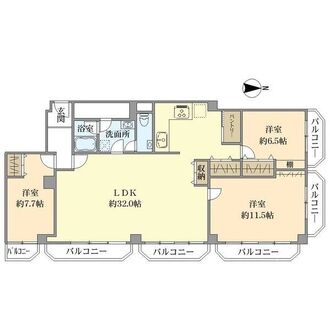 サニーハイム金閣寺の間取図