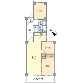 宮前平パームハウスA棟の間取図