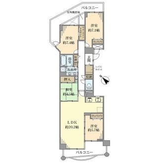たまプラーザスカイマンション東館の間取図