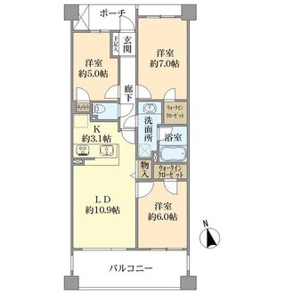 アールヴェール亀有の間取図