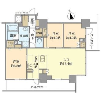 プラウドタワー阿倍野の間取図