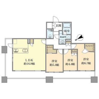 アトラスタワー北千住（千住ミルディスＩＩ番館）の間取図