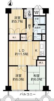 千里レックスマンションA棟の間取図