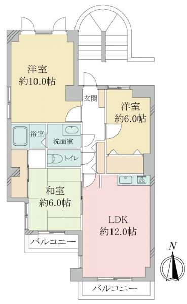 サンプリンス伊丹Ａ棟の間取図