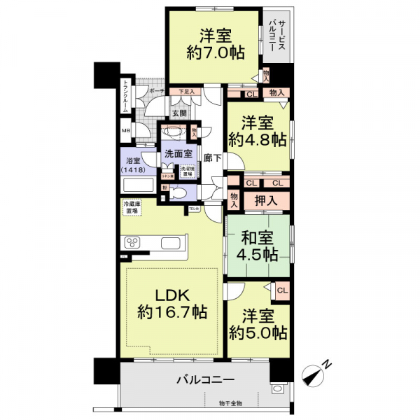レゾンシティ刈谷の間取図