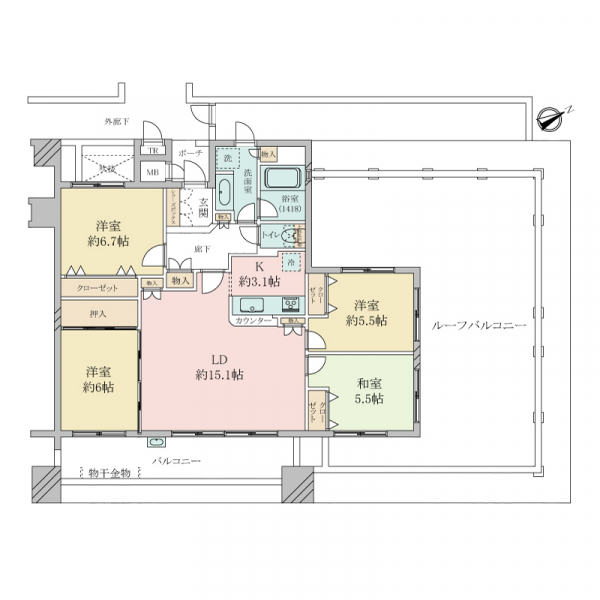 ディーレスティア六甲山手の間取図