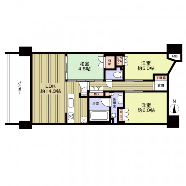 四条烏丸クロスマークの間取図