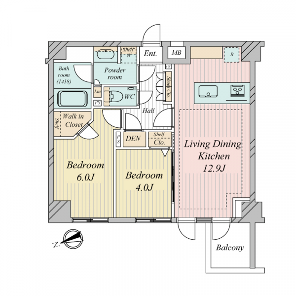 ヴァースクレイシアＩＤＺ南千住の間取図