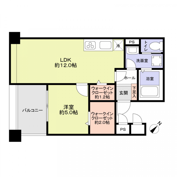 サーパス大博通りの間取図