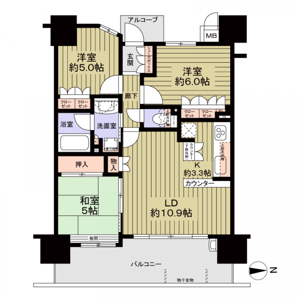 ルネ白鷺の間取図