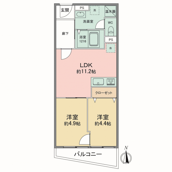 花隈ダイヤハイツの間取図